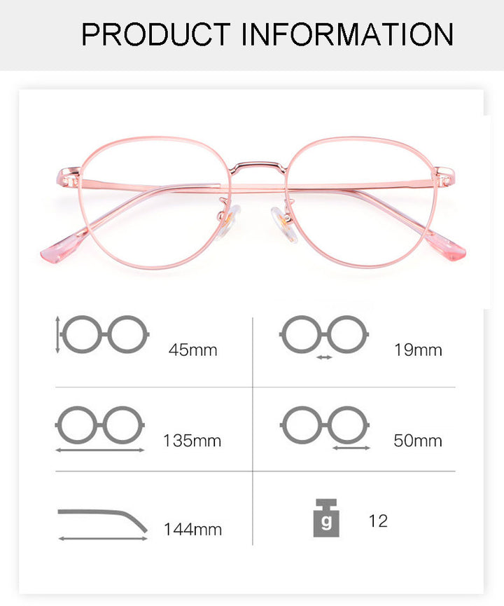 Hotony Unisex Full Rim Titanium Alloy Polygonal Frame Eyeglasses 80047 Full Rim Hotony