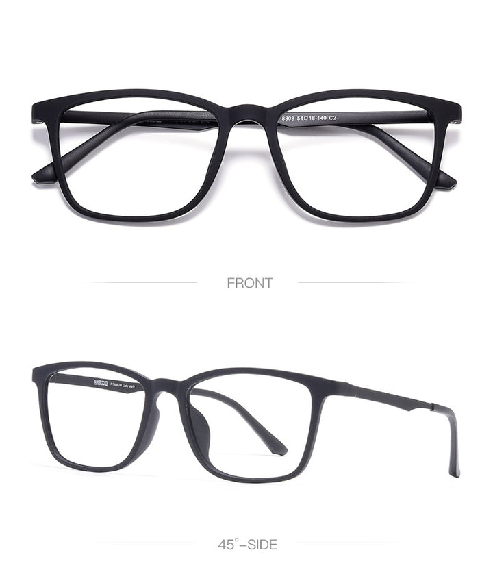 Hotony Unisex Full Rim Square Ultem Frame Eyeglasses 8808 Full Rim Hotony