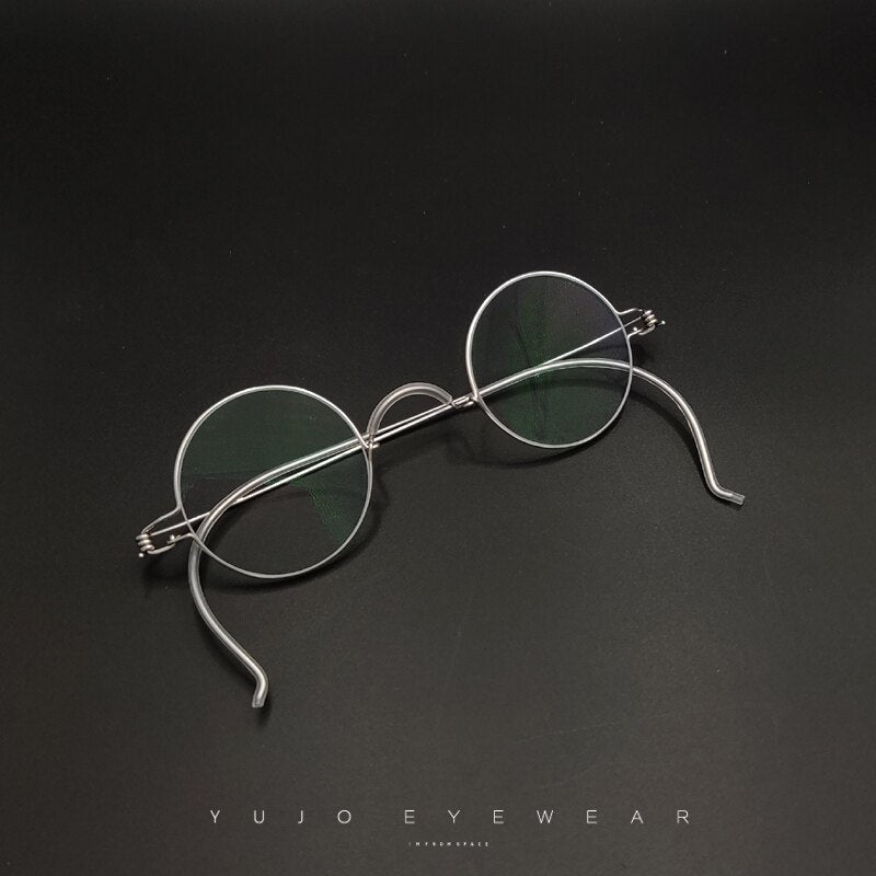 Yujo Women's Full Rim Round Stainless Steel Eyeglasses Y048 Full Rim Yujo