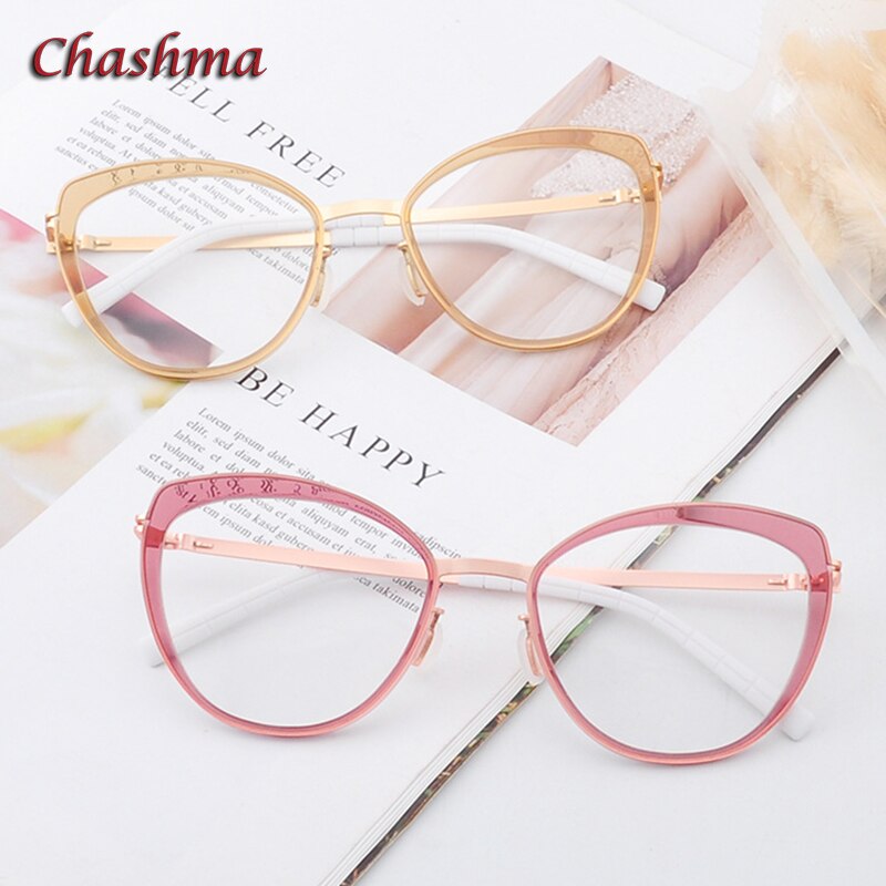 Chashma Ochki Women's Full Rim Square Cat Eye Acetate Alloy Eyeglasses 8908 Full Rim Chashma Ochki