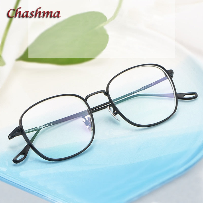 Chashma Ochki Unisex Full Rim Square Oval Titanium Eyeglasses  1851 Full Rim Chashma Ochki