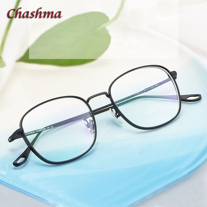 Chashma Ochki Unisex Full Rim Square Oval Titanium Eyeglasses  1851 Full Rim Chashma Ochki