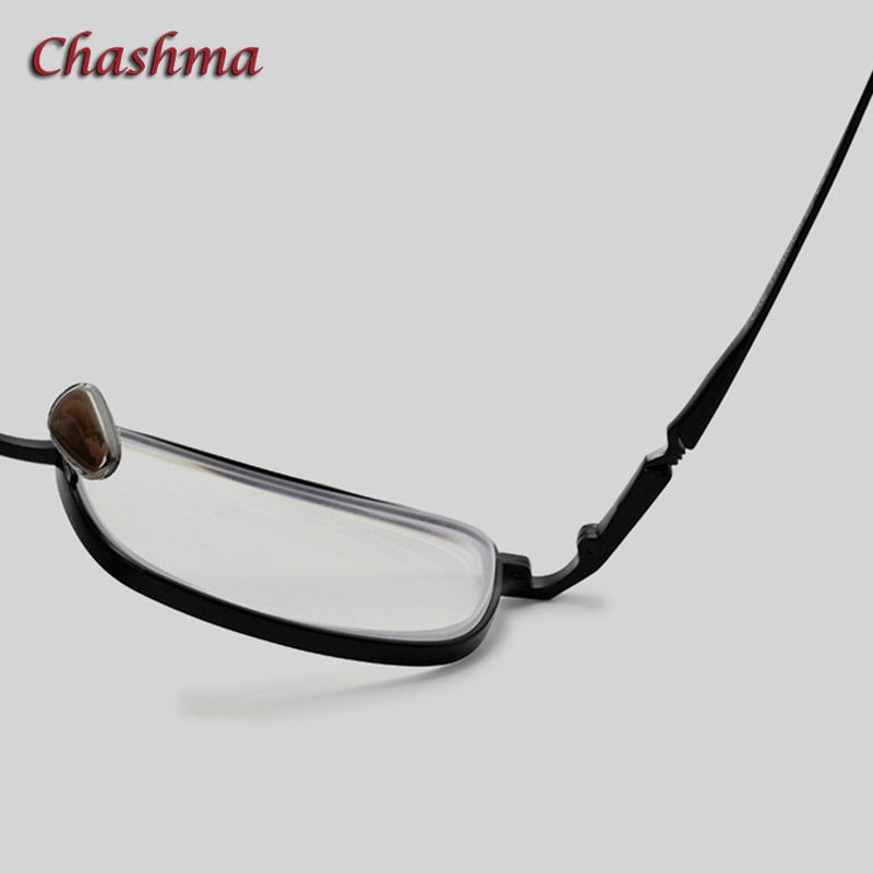 Chashma Ochki Unisex Full Rim Small Square Titanium Eyeglasses 85927 Full Rim Chashma Ochki