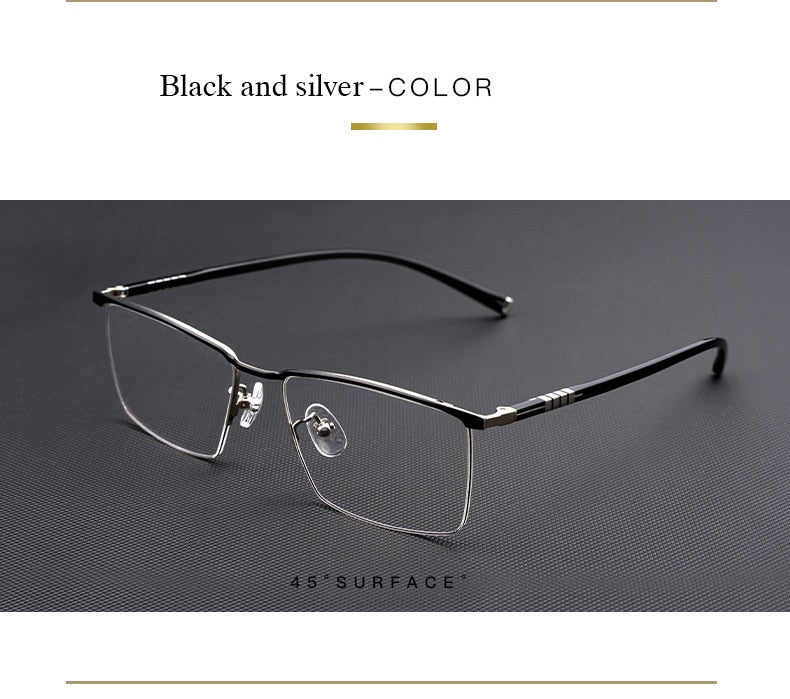 Hotochki Men's Semi Rim Titanium Frame Eyeglasses P9861 Semi Rim Hotochki
