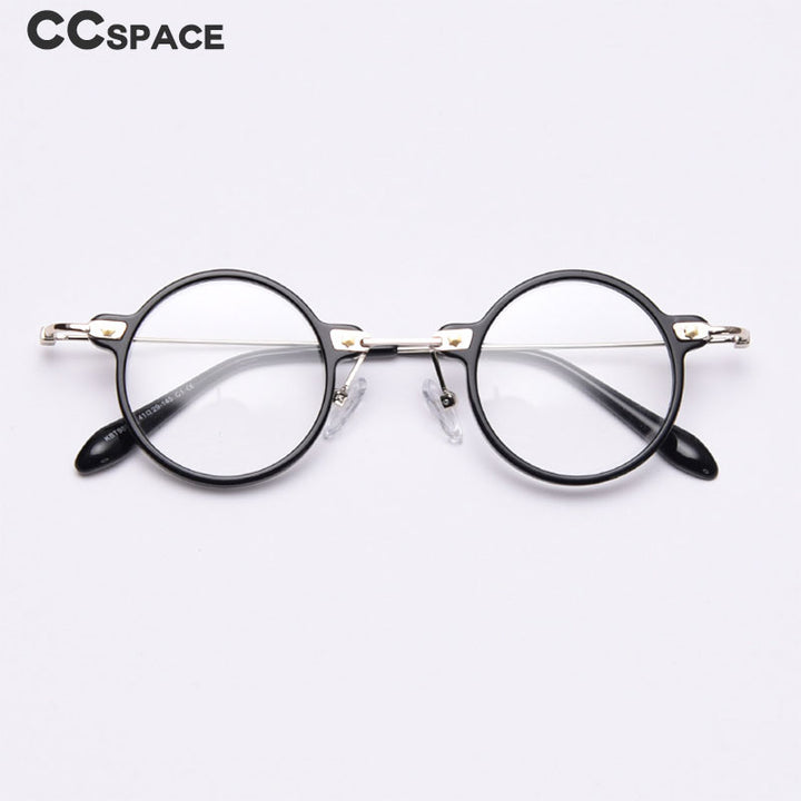 CCspace Unisex Full Rim Roud Acetate Frame Eyeglasses 49811 Full Rim CCspace