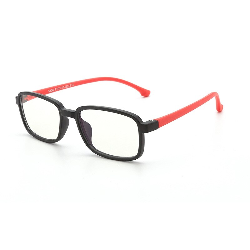 Yimaruili Unisex Children's Full Rim Silicone Frame Eyeglasses F8244 Full Rim Yimaruili Eyeglasses Black Red