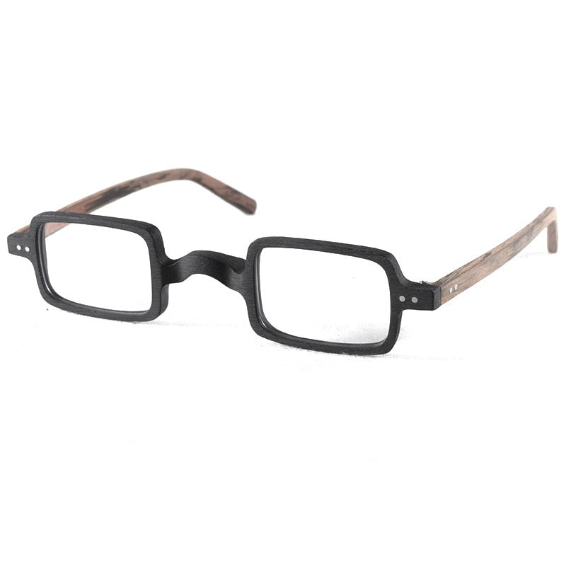 Hdcrafter Unisex Full Rim Square Acetate Wood Frame Eyeglasses Ft6016 Full Rim Hdcrafter Eyeglasses