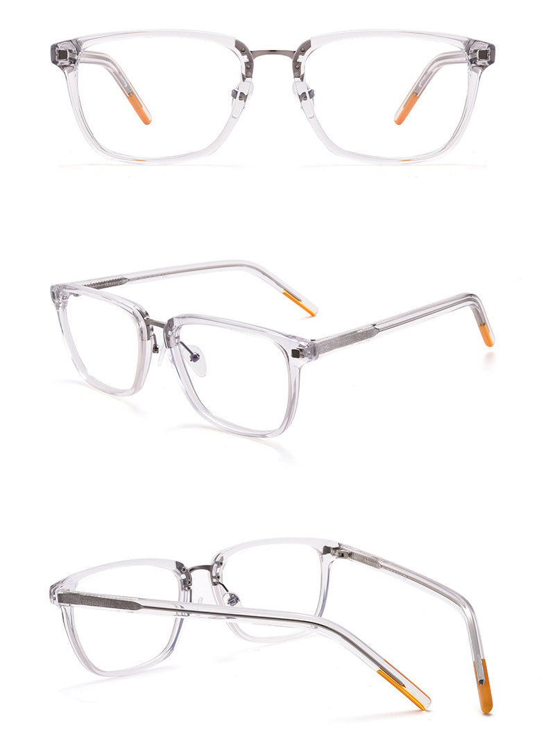 Gatenac Unisex Full Rim Square Acetate Frame Eyeglasses Gxyj312 Full Rim Gatenac