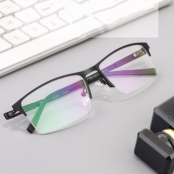 Hotochki Unisex Semi Rim Square Alloy Frame Eyeglasses 8839 Semi Rim Hotochki