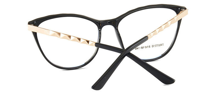 Hotony Women's Full Rim TR 90 Resin Round Cat Eye Frame Eyeglasses 7010 Full Rim Hotony