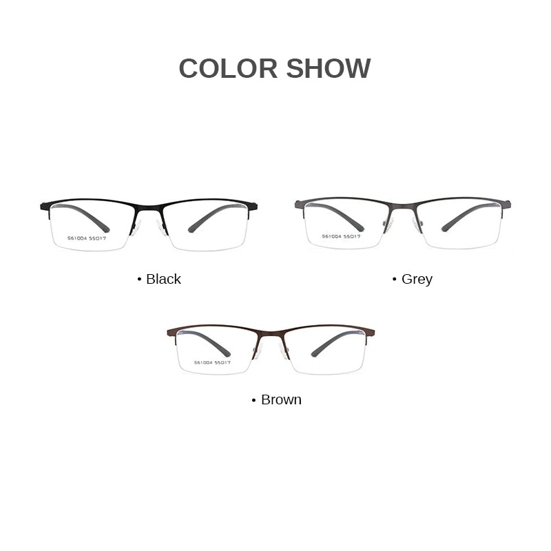 Gmei Men's Eyeglasses Business Half Rim Metal Alloy S61004 Semi Rim Gmei Optical