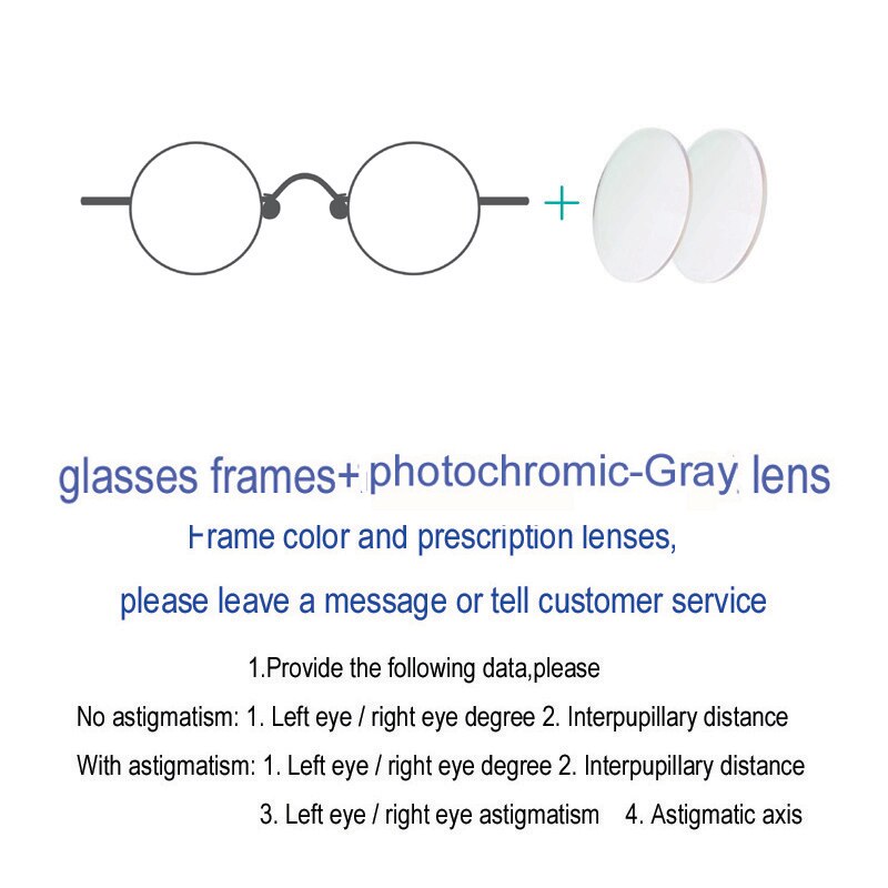 Yujo Unisex Full Rim Round Eyeglasses Acetate Y008 Full Rim Yujo PhotochromicGray China