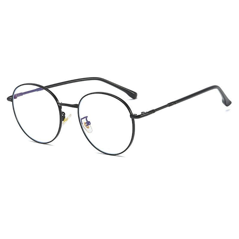Hotony Unisex Full Rim Round Alloy Eyeglasses 61099 Full Rim Hotony Black