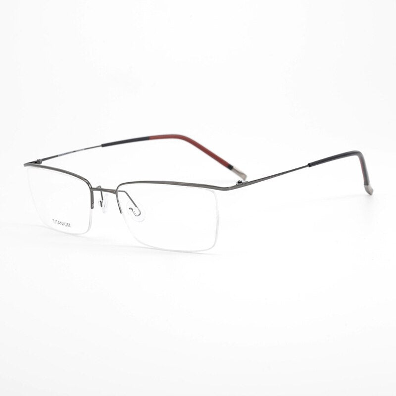 Bclear Men's Eyeglasses  Titanium Semi Rim Square Hl5502 Semi Rim Bclear