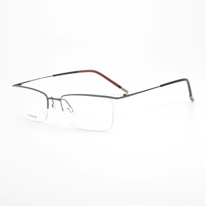 Bclear Men's Eyeglasses  Titanium Semi Rim Square Hl5502 Semi Rim Bclear