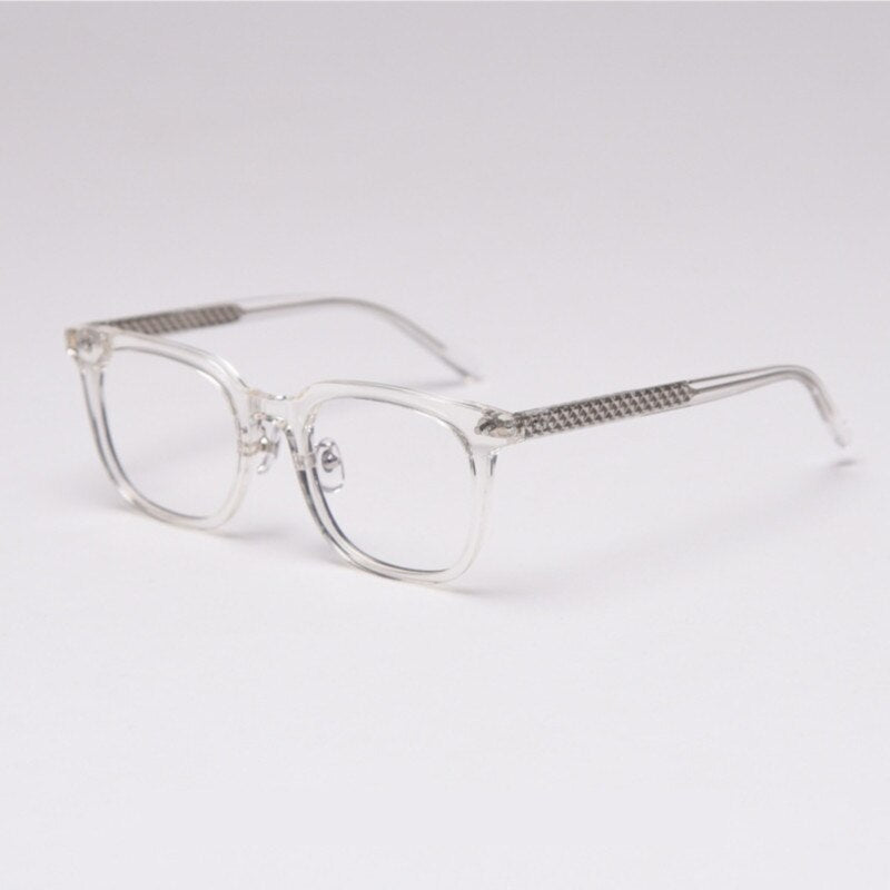 CCspace Unisex Full Rim Square Tr 90 Titanium Frame Eyeglasses 47398 Full Rim CCspace C2clear