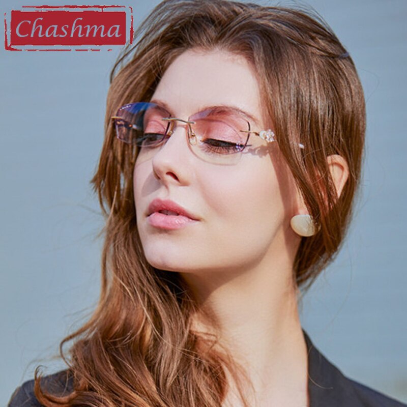 Chashma Women's Rimless Oval Titanium Eyeglasses 2889 Rimless Chashma