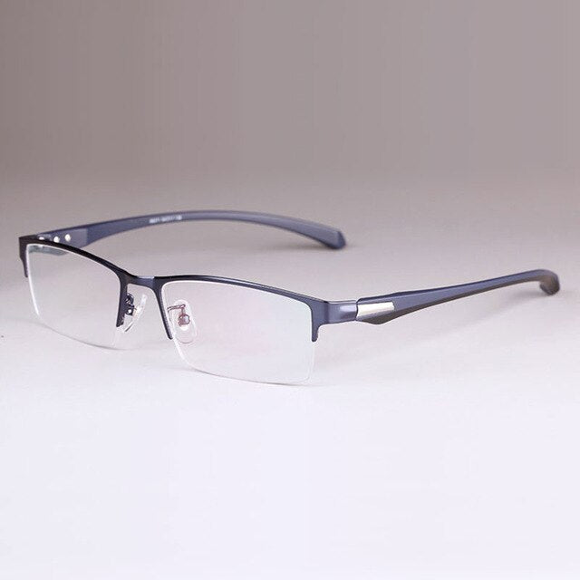 Bclear Men's Semi Rim Square Titanium Alloy Eyeglasses 66071 Semi Rim Bclear half rim blue