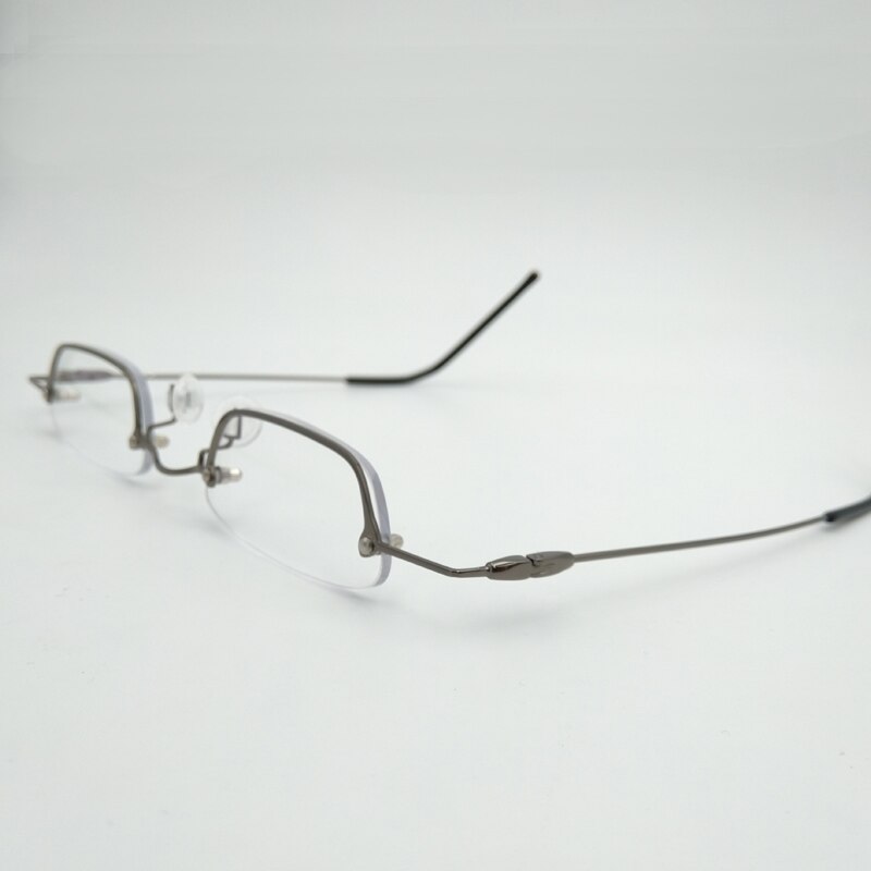 Yujo Unisex Small Square Semi Rim Stainless Steel Reading Glasses Y037 Reading Glasses Yujo