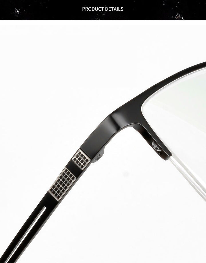 Reven Jate Men's Semi Rim Square Titanium Eyeglasses Ej8606 Semi Rim Reven Jate
