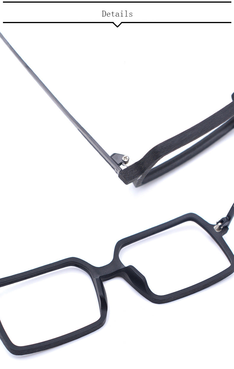 Hdcrafter Unisex Full Rim Oversized Square Wood Frame Eyeglasses Ft8890 Full Rim Hdcrafter Eyeglasses