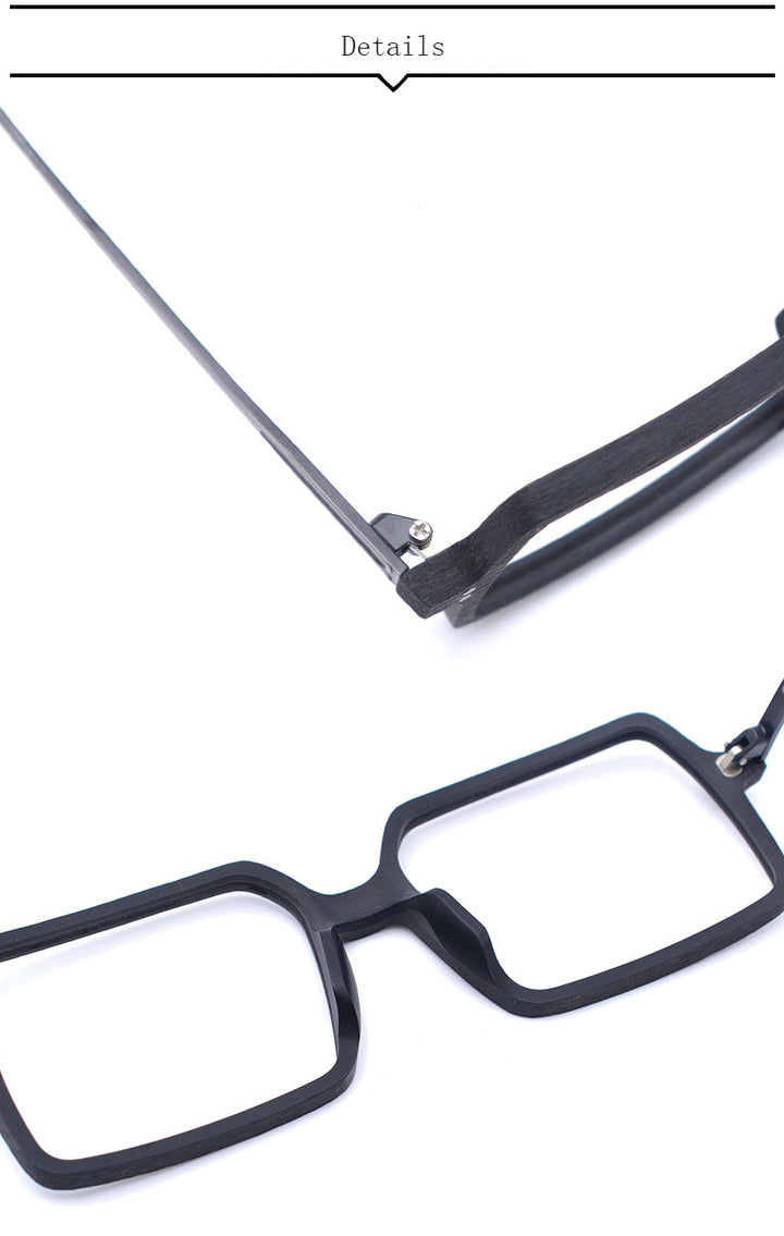 Hdcrafter Unisex Full Rim Oversized Square Wood Frame Eyeglasses Ft8890 Full Rim Hdcrafter Eyeglasses