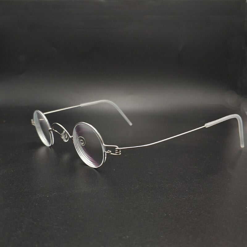 Yujo Unisex Full Rim Small Round Stainless Steel Eyeglasses Y019 Full Rim Yujo