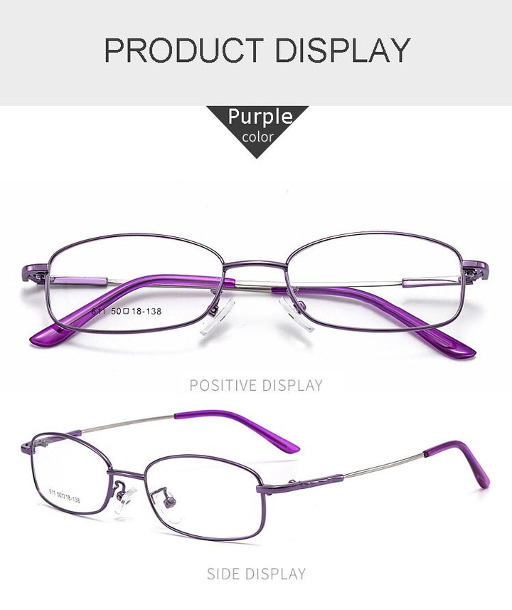 Hotochki Unisex Full Rim Alloy Frame Eyeglasses 611 Full Rim Hotochki