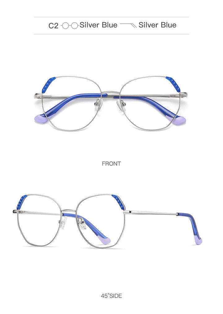 Hotony Women's Full Rim Cat Eye Alloy Frame Eyeglasses 3015 Full Rim Hotony
