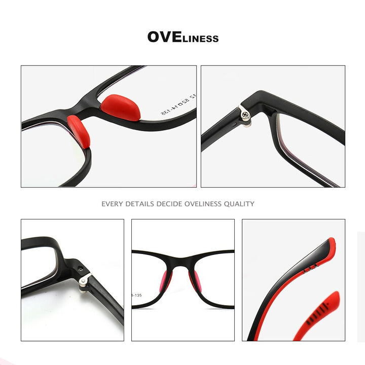 Oveliness Unisex Children's Full Rim Square Tr 90 Titanium Eyeglasses Oltrd12p Full Rim Oveliness