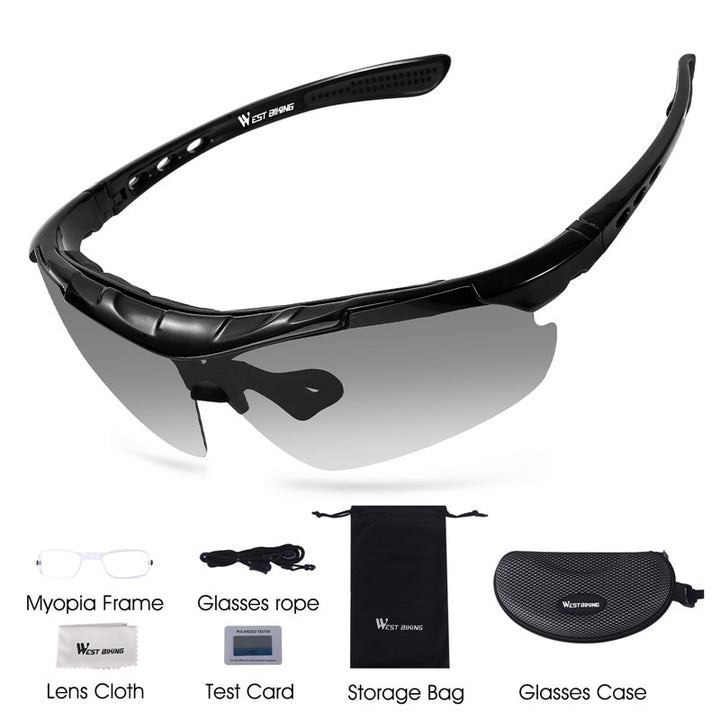 West Biking Unisex Semi Rim Acetate Photochromic Polarized Sport Sunglasses YP0703137 Sunglasses West Biking Default Title