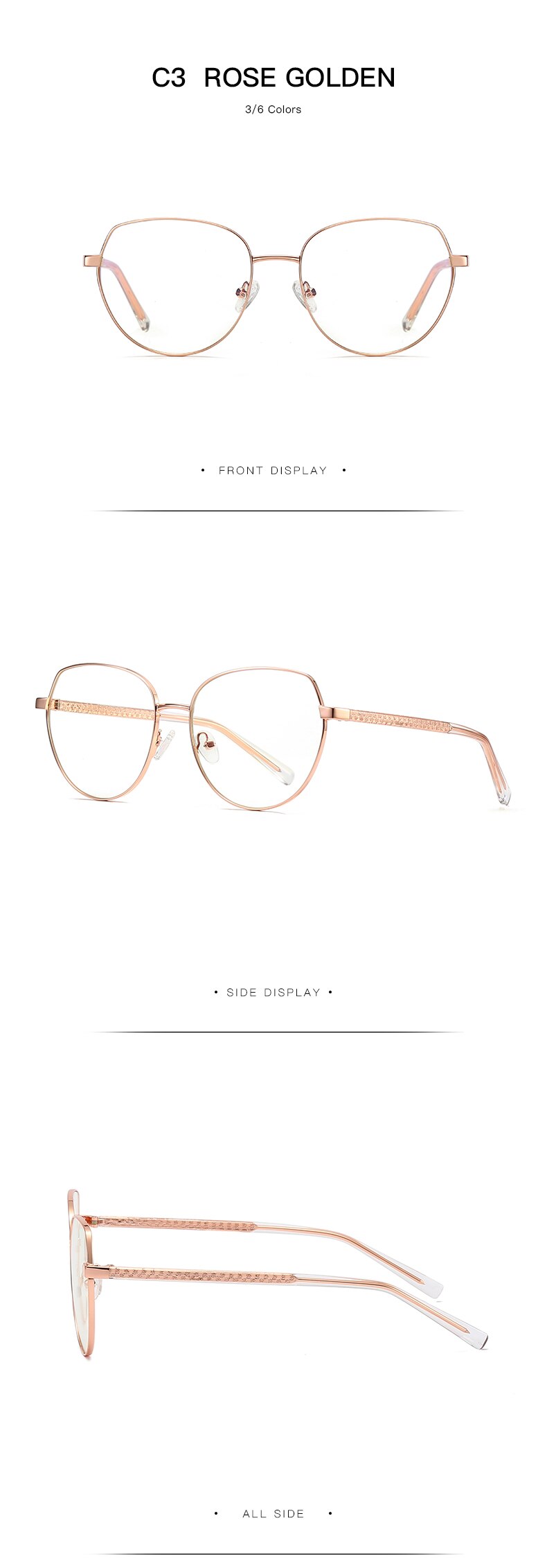 Hotochki Women's Full Rim Oval TR-90 Resin Alloy Frame Eyeglasses 3005 Full Rim Hotochki