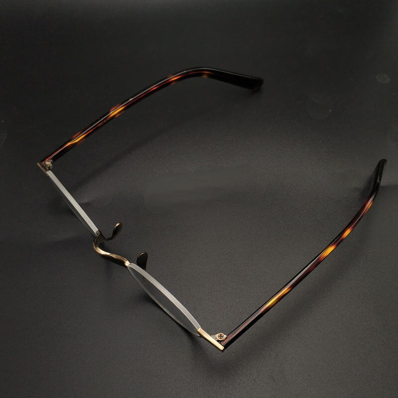 Yujo Unisex Semi Rim Square Titanium Eyeglasses Y024 Semi Rim Yujo