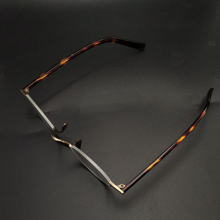 Yujo Unisex Semi Rim Square Titanium Eyeglasses Y024 Semi Rim Yujo