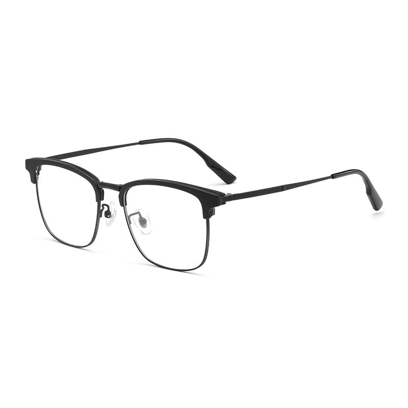 Yimaruili Men's Full Rim Square β Titanium Frame Eyeglasses 2312YJ Full Rim Yimaruili Eyeglasses Black