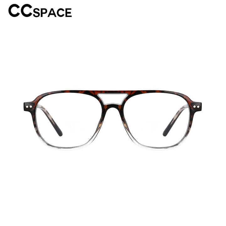 CCspace Unisex Full Rim Square Resin Double Bridge Frame Eyeglasses 53120 Full Rim CCspace