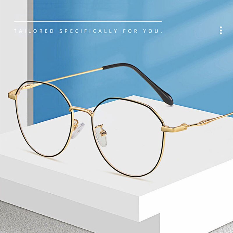 Handoer Unisex Full Rim Polygonal Square Alloy Eyeglasses 1913 Full Rim Handoer