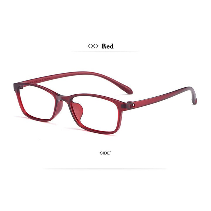 Hotochki Unisex Full Rim TR-90 Resin Frame Eyeglasses X1x2 Full Rim Hotochki WomenStyle-Red