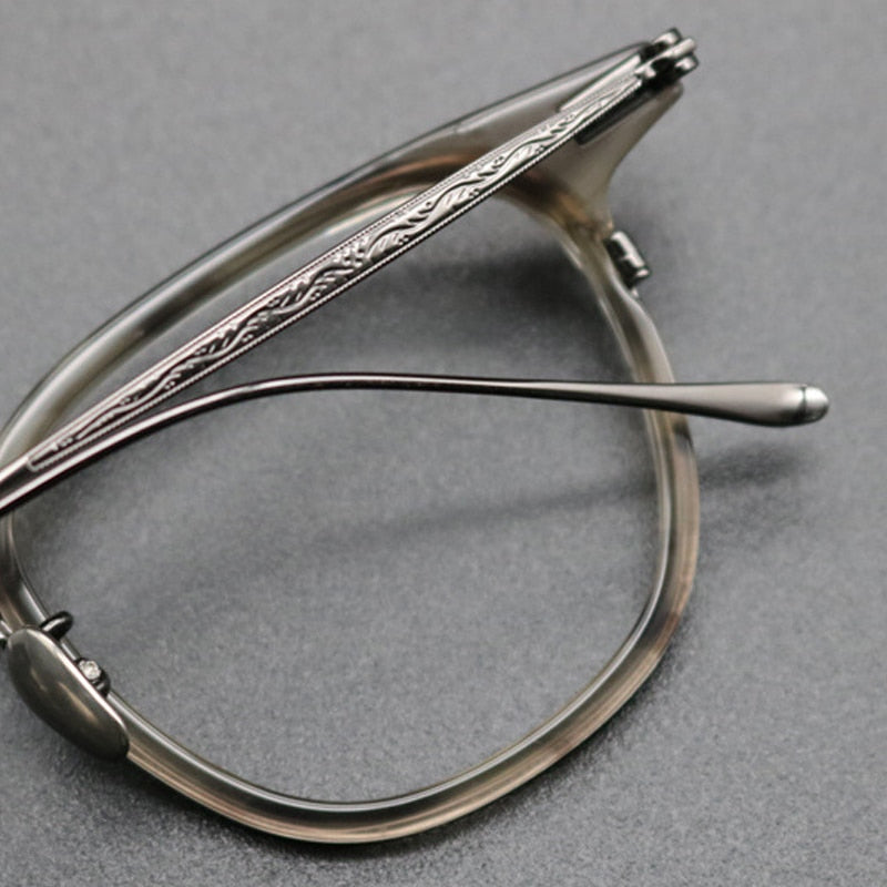 Gatenac Unisex Full Rim Square Titanium Acetate Frame Eyeglasses Gxyj473 Full Rim Gatenac