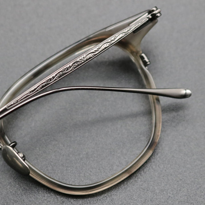 Gatenac Unisex Full Rim Square Titanium Acetate Frame Eyeglasses Gxyj473 Full Rim Gatenac
