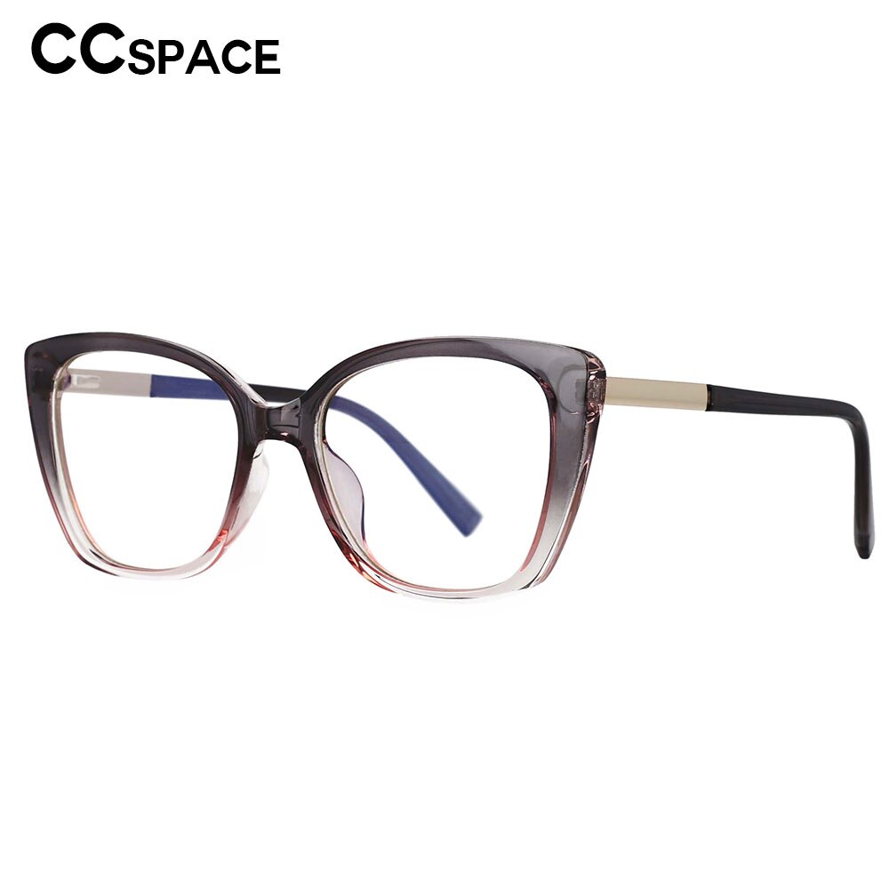 CCspace Women's Full Rim Square Cat Eye Tr 90 Titanium Frame Eyeglasses 53117 Full Rim CCspace