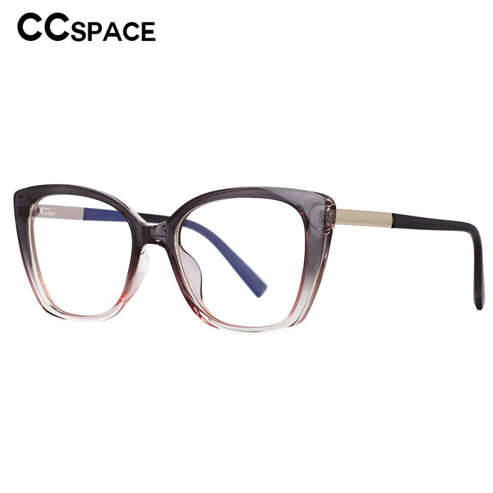 CCspace Women's Full Rim Square Cat Eye Tr 90 Titanium Frame Eyeglasses 53117 Full Rim CCspace