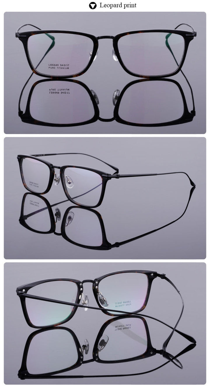 Unisex Full Rim Titanium Acetate Frame Eyeglasses 6649 Full Rim Bclear