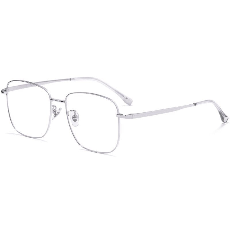 Yimaruili Unisex Full Rim Titanium Round Frame Eyeglasses T3501 Full Rim Yimaruili Eyeglasses Silver
