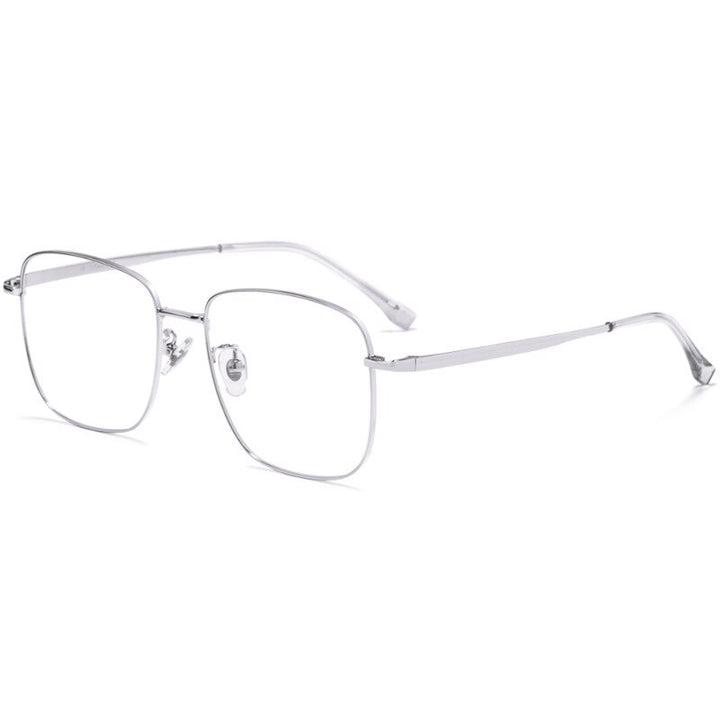 Yimaruili Unisex Full Rim Titanium Round Frame Eyeglasses T3501 Full Rim Yimaruili Eyeglasses Silver