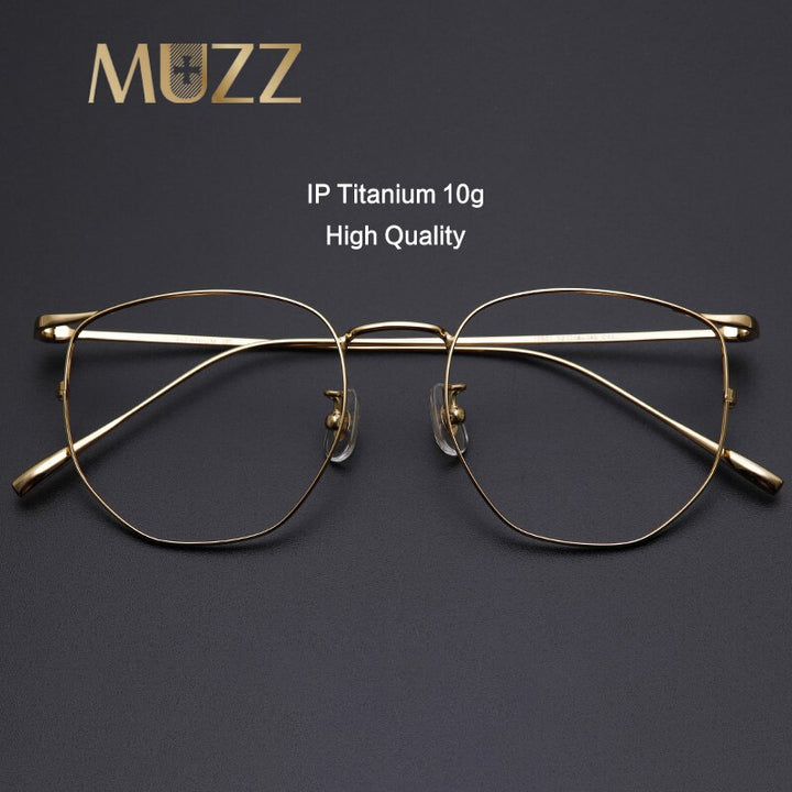 Muzz Full Rim Polygonal Square Titanium Frame Eyeglasses 109011 Full Rim Muzz