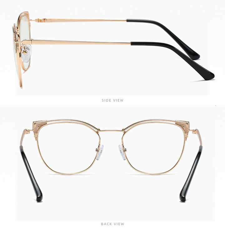 Hotony Unisex Full Rim Cat Eye Alloy Frame Eyeglasses L95537 Full Rim Hotony