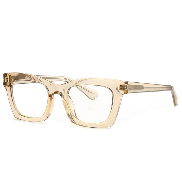 Gmei Women's Full Rim TR 90 Titanium Cat Eye Frame Eyeglasses 2016 Full Rim Gmei Optical C3 Light Brown