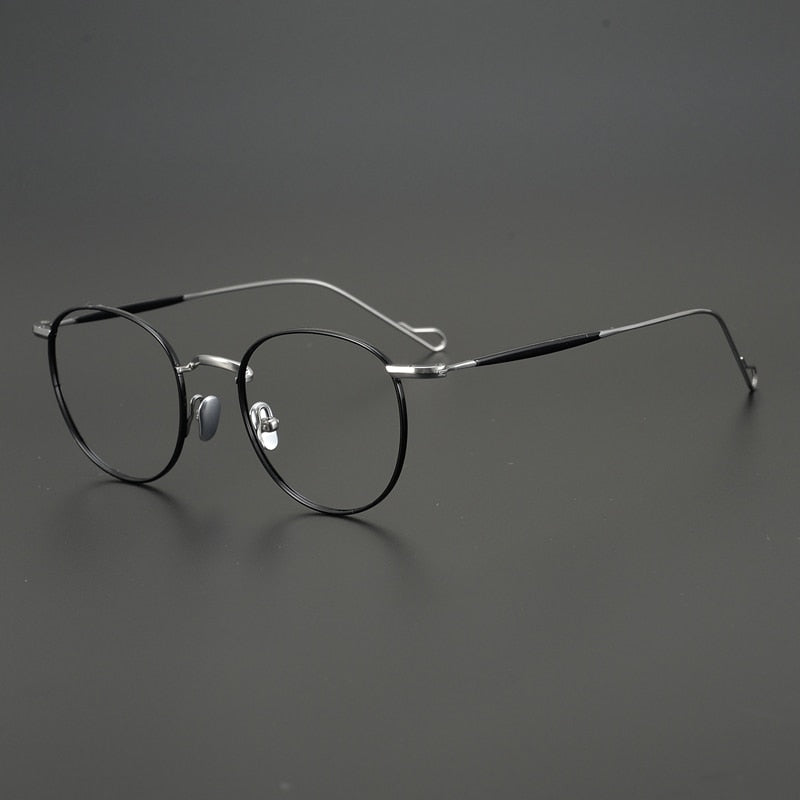 Gatenac Unisex Full Rim Round Titanium Frame Eyeglasses Gxyj491 Full Rim Gatenac 2