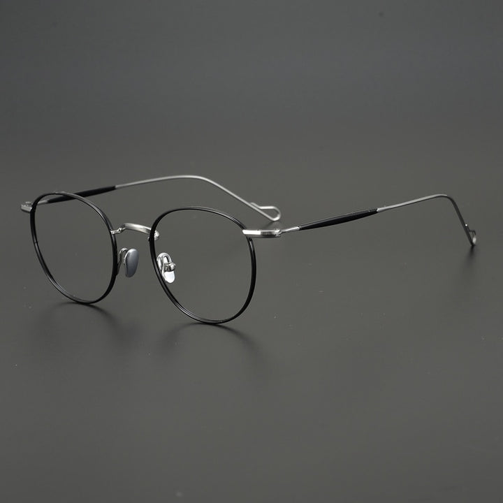 Gatenac Unisex Full Rim Round Titanium Frame Eyeglasses Gxyj491 Full Rim Gatenac 2